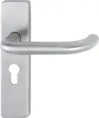 E138F&sol;202K-A4 &lpar;AR361&sol;13&rpar; Hoppe Euro Profile Levers 47&period;6mm Centres on Plate - Satin Stainless Steel &lpar;87100966&rpar;