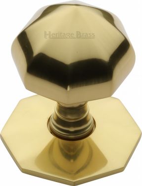 Click Here To Enlarge This Photo Of V880-PB Heritage Brass Octagon Centre Door Knob 2 &half;" Polished Brass Finish