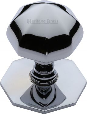 Click Here To Enlarge This Photo Of V880-PC Heritage Brass Octagon Centre Door Knob 2 &half;" Polished Chrome Finish