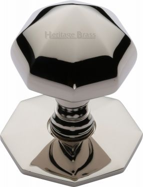 Click Here To Enlarge This Photo Of V880-PNF Heritage Brass Octagon Centre Door Knob 2 &half;" Polished Nickel Finish