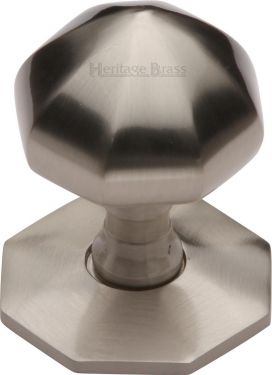 Click Here To Enlarge This Photo Of V880-SN Heritage Brass Octagon Centre Door Knob 2 &half;" Satin Nickel Finish