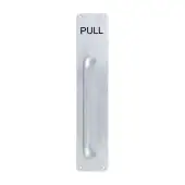 AR205&sol;225FF-P-PULL Hoppe 19mm Dia x 225mm &lpar;375mm Plate&rpar; Pull Handle on Plate engraved 'PULL' - Satin Anodised Aluminium