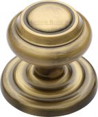V905-AT Heritage Brass Centre Door Knob Round Design 3 &half;" Antique Brass Finish