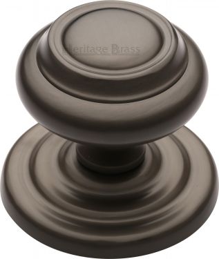 Click Here To Enlarge This Photo Of V905-MB Heritage Brass Centre Door Knob Round Design 3 &half;" Matt Bronze Finish