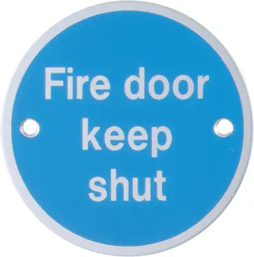 Click Here To Enlarge This Photo Of AR902 Hoppe 76mm &OpenCurlyDoubleQuote;Fire Door Keep Shut&rdquo; Sign - Satin Anodised Aluminium &lpar;8511277&rpar;