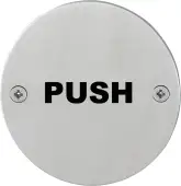 AR308-PUSH Hoppe 76mm "Push" Sign - Satin Stainless Steel &lpar;605200&rpar;
