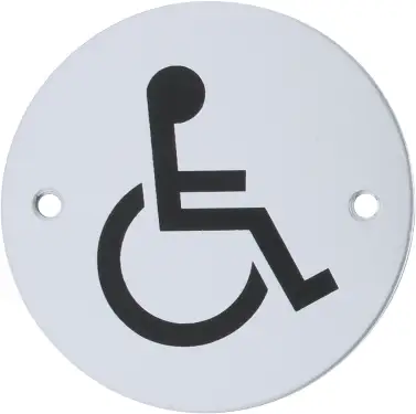 Click Here To Enlarge This Photo Of AR903D-SAA Hoppe 76mm Circular Disabled Sign - Satin Anodised Aluminium &lpar;8511305&rpar;