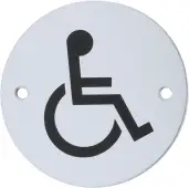AR903D-SAA Hoppe 76mm Circular Disabled Sign - Satin Anodised Aluminium &lpar;8511305&rpar;
