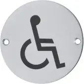 AR903D-SSS Hoppe 76mm Circular Disabled Sign - Satin Stainless Steel &lpar;8511312&rpar;