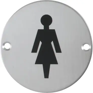 Click Here To Enlarge This Photo Of AR903F-SSS Hoppe 76mm Circular Female Sign - Satin Stainless Steel &lpar;8511340&rpar;