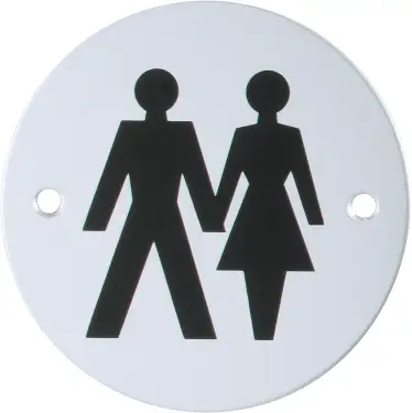 Click Here To Enlarge This Photo Of AR903U-SAA Hoppe 76mm Circular Unisex Sign - Satin Anodised Aluminium &lpar;87100544&rpar;