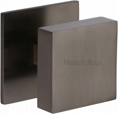 Click Here To Enlarge This Photo Of V908-MB Heritage Brass Centre Door Knob Square Design 3" Matt Bronze Finish