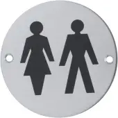 AR903U-SSS Hoppe 76mm Circular Unisex Sign - Satin Stainless Steel &lpar;87100985&rpar;