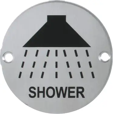 Click Here To Enlarge This Photo Of AR911-SSS Hoppe 76mm Circular Shower Symbol - Satin Stainless Steel &lpar;87105704&rpar;