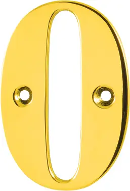 Click Here To Enlarge This Photo Of AR740-0-PBR Hoppe 79mm Face Fix Numeral 0 - Polished brass &lpar;87143533&rpar;