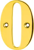 AR740-0-PBR Hoppe 79mm Face Fix Numeral 0 - Polished brass &lpar;87143533&rpar;