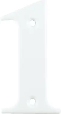Click Here To Enlarge This Photo Of AR740-1-WHT Hoppe 79mm Face Fix Numeral 1 - White &lpar;87143547&rpar;