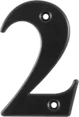 AR740-2-BLK Hoppe 79mm Face Fix Numeral 2 - Black &lpar;87143582&rpar;