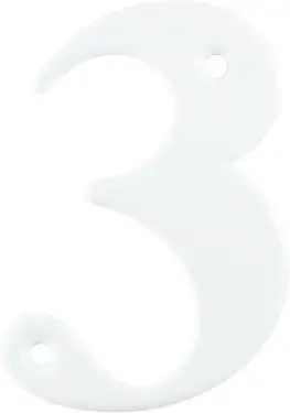 Click Here To Enlarge This Photo Of AR740-3-WHT Hoppe 79mm Face Fix Numeral 3 - White &lpar;87143603&rpar;