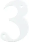 AR740-3-WHT Hoppe 79mm Face Fix Numeral 3 - White &lpar;87143603&rpar;