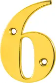 AR740-6-PBR Hoppe 79mm Face Fix Numeral 6 & 9 - Polished Brass &lpar;87143701&rpar;