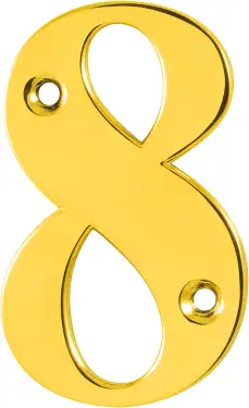 Click Here To Enlarge This Photo Of AR740-8-PBR Hoppe 79mm Face Fix Numeral 8 - Polished Brass &lpar;87143757&rpar;