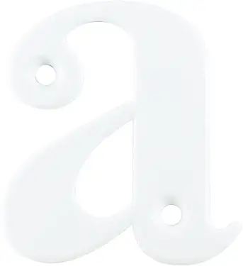 Click Here To Enlarge This Photo Of AR740-A-WHT Hoppe 55mm Face Fix Letter A - White &lpar;50000032&rpar;