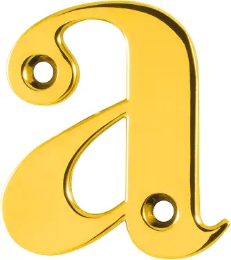 Click Here To Enlarge This Photo Of AR740-A-PBR Hoppe 55mm Face Fix Letter A - Polished Brass &lpar;50000056&rpar;