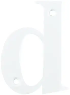 Click Here To Enlarge This Photo Of AR740-D-WHT Hoppe 79mm Face Fix Letter D - White &lpar;50000159&rpar;