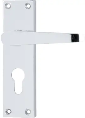 Click Here To Enlarge This Photo Of AR5000&sol;13 Hoppe Victorian Straight Euro Profile Lock Levers on Plate - Polished Chrome &lpar;87115958&rpar;
