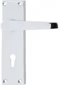AR5000&sol;12 Hoppe Victorian Straight Standard Key Lock Levers on Plate - Polished Chrome &lpar;87115951&rpar;