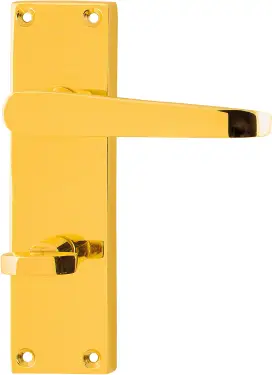 Click Here To Enlarge This Photo Of AR5000&sol;15 Hoppe Victorian Straight Bathroom Levers on Plate - Polished Brass &lpar;87115930&rpar;