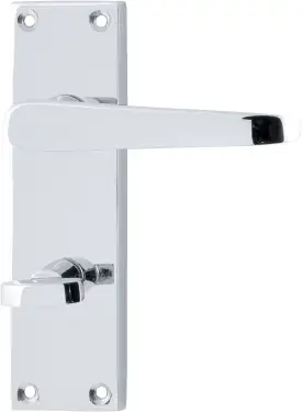 Click Here To Enlarge This Photo Of AR5000&sol;15 Hoppe Victorian Straight Bathroom Levers on Plate - Polished Chrome &lpar;87115965&rpar;