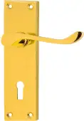 AR5001&sol;12 Hoppe Victorian Scroll Lock Levers on Plate - Polished Brass &lpar;87116021&rpar;