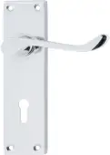 AR5001&sol;12 Hoppe Victorian Scroll Lock Levers on Plate - Polished Chrome &lpar;87116056&rpar;