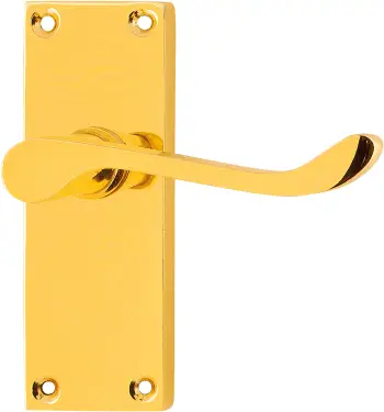 Click Here To Enlarge This Photo Of AR5001&sol;11 Hoppe Victorian Scroll Latch Levers on Plate - Polished Brass &lpar;87116014&rpar;