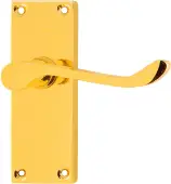 AR5001&sol;11 Hoppe Victorian Scroll Latch Levers on Plate - Polished Brass &lpar;87116014&rpar;