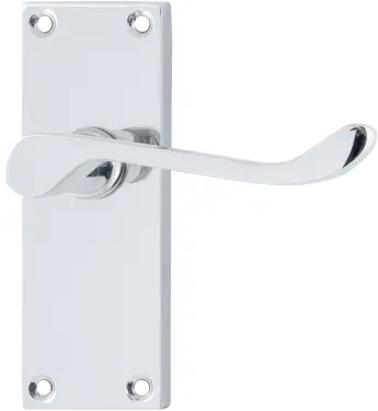 Click Here To Enlarge This Photo Of AR5001&sol;11 Hoppe Victorian Scroll Latch Levers on Plate - Polished Chrome &lpar;87116119&rpar;