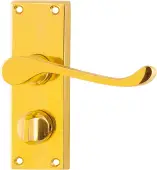 AR5001&sol;16 Hoppe Victorian Scroll Privacy Levers on Plate - Polished Brass &lpar;87116042&rpar;