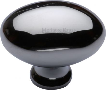 Click Here To Enlarge This Photo Of C114 38-PC Heritage Brass Cabinet Knob Victorian Oval Design 38mm Polished Chrome Finish