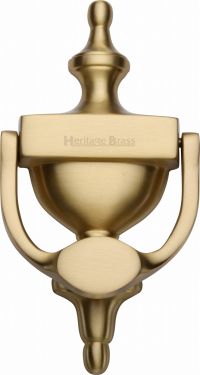 Click Here To Enlarge This Photo Of V910 195-SB Heritage Brass Urn Knocker 7 &frac14;" Satin Brass Finish