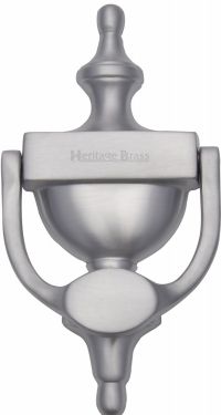 Click Here To Enlarge This Photo Of V910 195-SC Heritage Brass Urn Knocker 7 &frac14;" Satin Chrome Finish