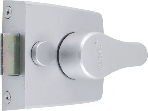 Click Here To Enlarge This Photo Of AR845-SE-SC Hoppe 40mm Narrow Style Deadlocking Nightlatch - Silver Case c&sol;w Satin Chrome Cylinder &lpar;87108525&rpar;