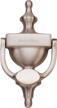 Click Here To Enlarge This Photo Of V910 195-SN Heritage Brass Urn Knocker 7 &frac14;" Satin Nickel Finish