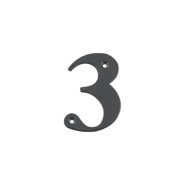 Click Here To Enlarge This Photo Of AR740-3-AG Hoppe 79mm Face Fix Numeral 3 - Anthracite Grey Finish &lpar;50022362&rpar;