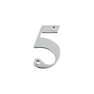 Click Here To Enlarge This Photo Of AR740-5-SC Hoppe 79mm Face Fix Numeral 5 - Satin Chrome &lpar;50022428&rpar;