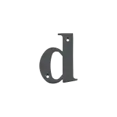 AR740-D-AG Hoppe 79mm Face Fix Letter D - Anthracite Grey Finish &lpar;50022234&rpar;