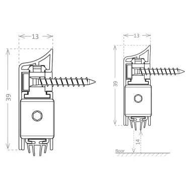 Click Here To Enlarge This Photo Of AFASDBSM&sol;330 Astroflame ASDBSM Automatic Door Bottom Seal &lpar;37dB&rpar; Surface Mount - 330mm