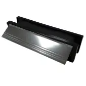 AFTLBFX&sol;30PA Astroflame FX Telescopic Intumescent Letter Box &lpar;30min&rpar; 10 inch Polished Silver &lpar;ABS Plastic Black Frame&rpar;
