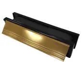 AFTLBFXC&sol;30GA Astroflame FX Telescopic Intumescent Letter Box &lpar;30min&rpar; 12 inch Gold Anodised &lpar;ABS Plastic Black Frame&rpar;